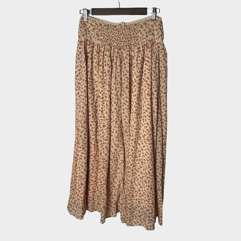 Free People Floral Button Front Midi Skirt Small Cottage Festival Boho - Picture 6 of 9